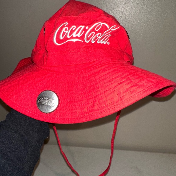 Coca Cola Other - Coca-Cola bucket hat with a bottle opener attachment and an adjustable string